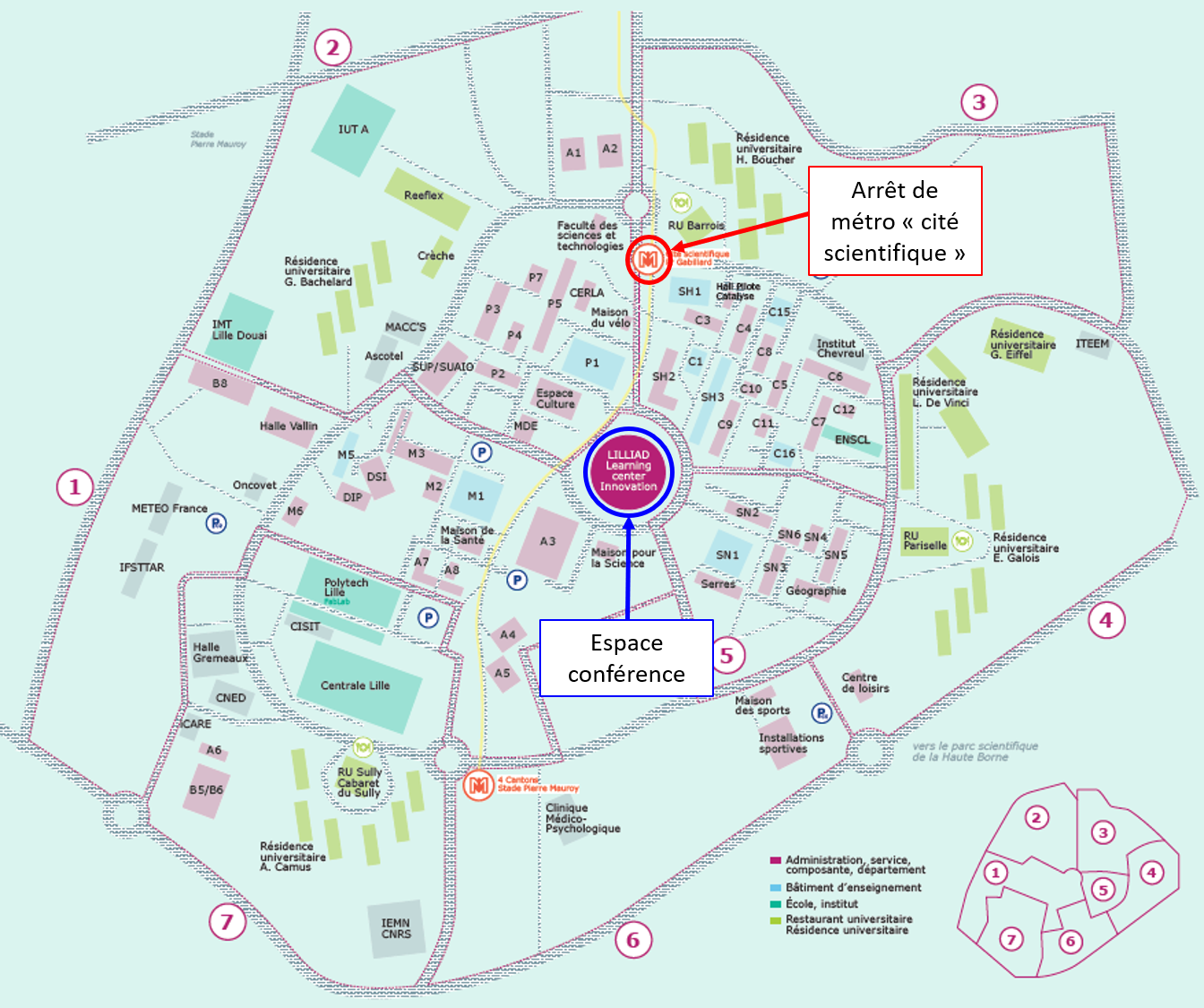 Plan du campus Cité scientifique